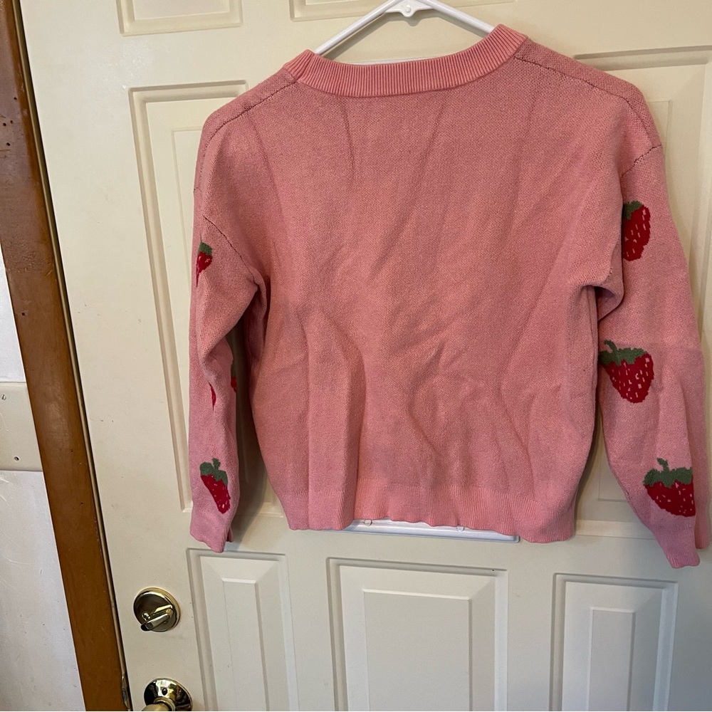 Strawberry Pattern Pink Sweater - Picture 3 of 3